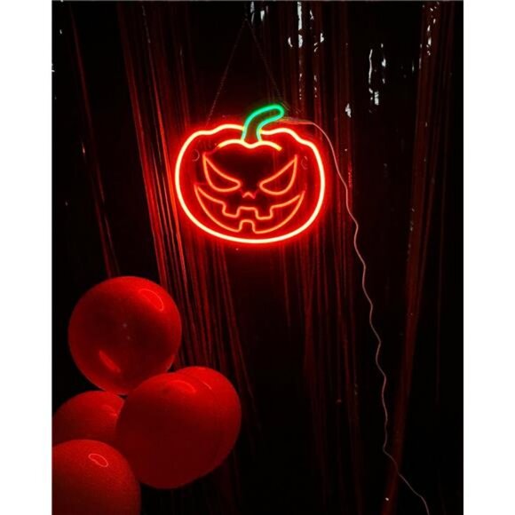 Halloween Pumpkin Neon Sign -13 X 12.5 Inch Dimmer Led Neon Signs for Halloween - Picture 4 of 7